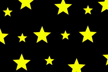 Illustration of yellow stars on a black background
