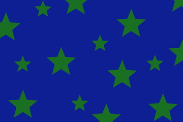 Illustration of dark green stars on a dark blue background