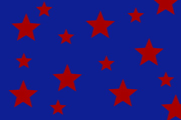 Illustration of red stars on a dark blue background