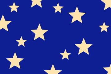 Illustration of vanilla colored stars on a dark blue background