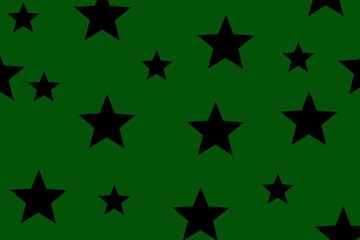 Illustration of black stars on a dark green background