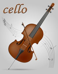 Fototapeta na wymiar cello musical instruments stock vector illustration