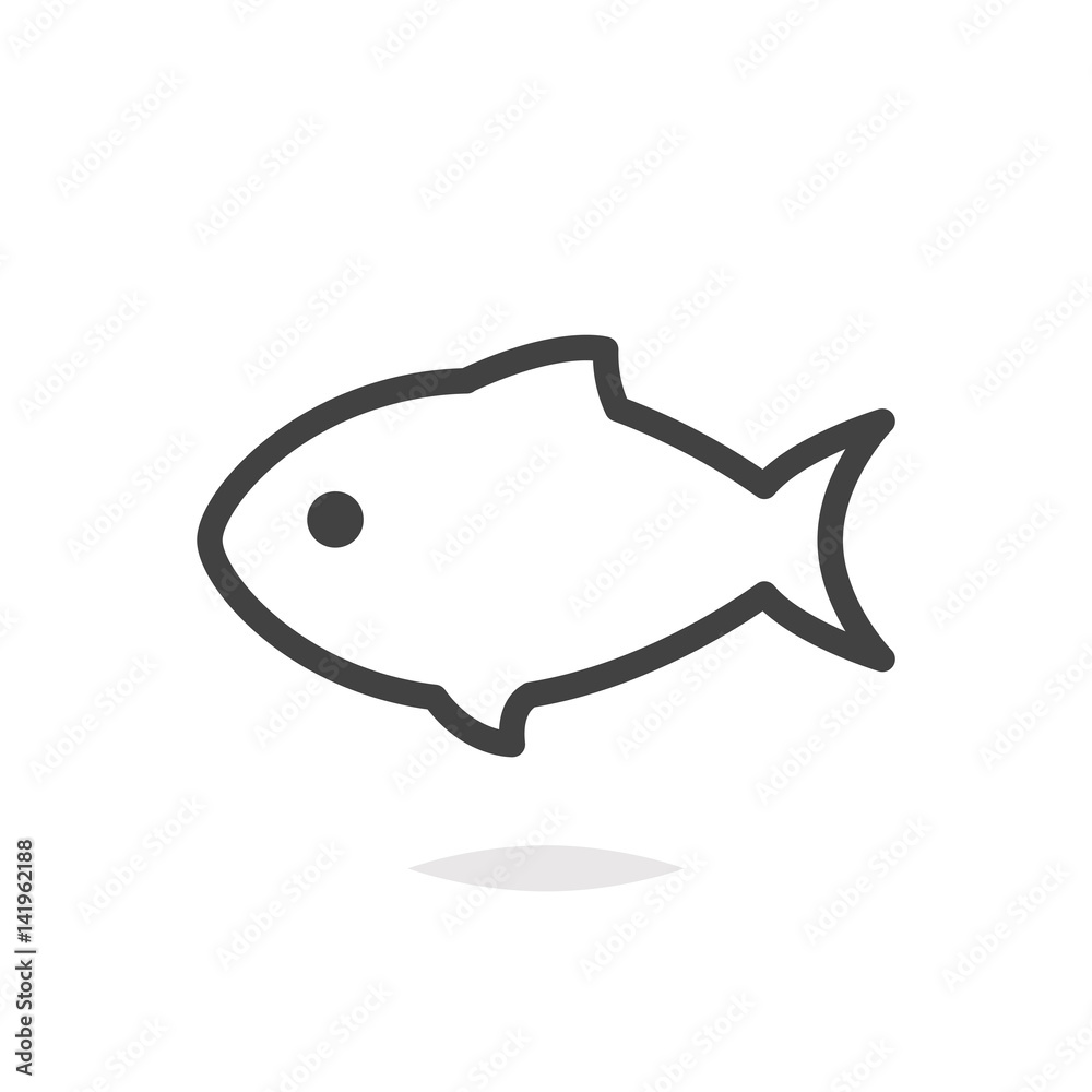 Canvas Prints fish line icon vector - Canvas Prints