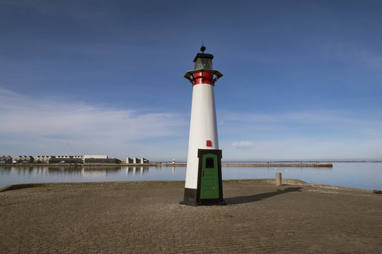 Lighthouse on Danish harbor