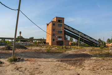 Fototapeta na wymiar Сonstruction of a brick factory near the city of Borzna of the Chernigov area in Ukraine. September 2007