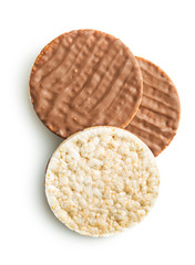 Puffed rice bread with chocolate.