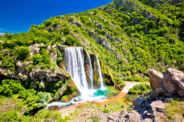Krcic waterfall in Knin scenic view