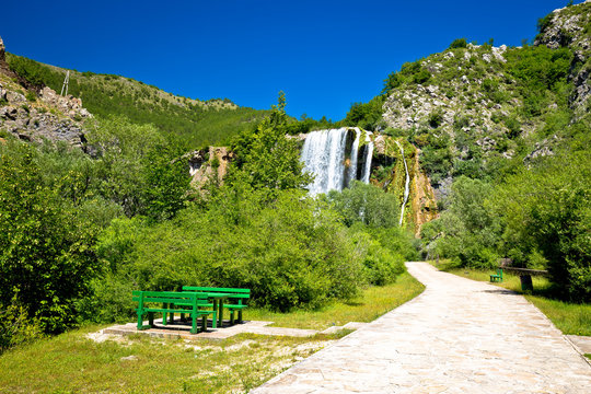 Krcic waterfall in Knin scenic view