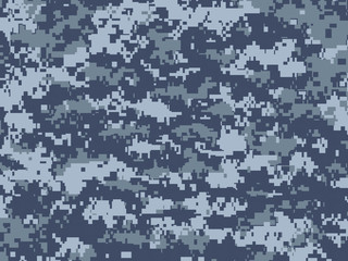 Camouflage pixels bleu © Thomas Pajot