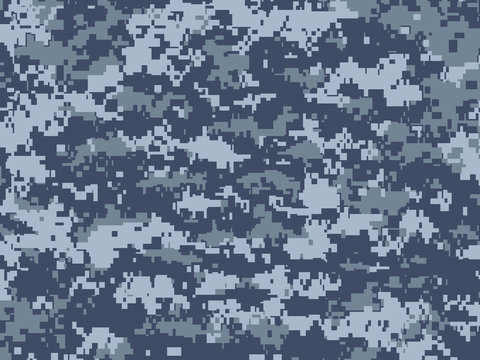 Camouflage pixels bleu