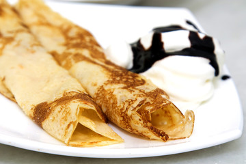 crepes and pancakes freshly made chocolate