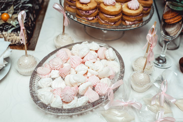 Color zephyrs in glass jar. Wedding cande bar