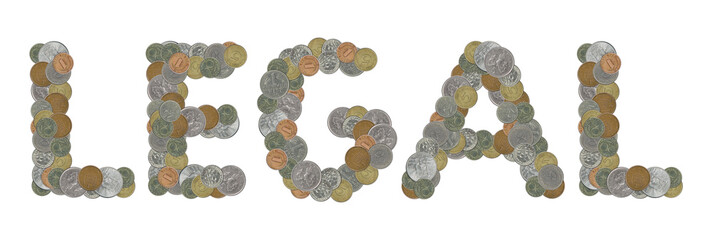 LEGAL - Coins on white background