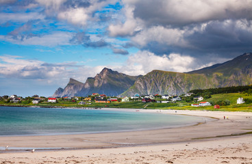 Fototapeta na wymiar Beach Lofoten archipelago islands beach