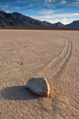 The Racetrack Playa, or The Racetrack, is a scenic dry lake feature with "sailing stones"