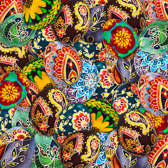 Easter eggs hand painted background
