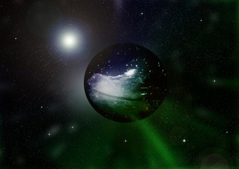 galaxy in a free space