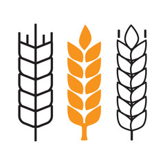 Wheat ear icon set illustration