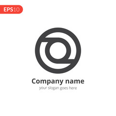 Circle logo vector design. Business logo. Monochrome sphere symbol element. Grey color icon on isolated white background.