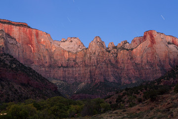 moonlight at Towers of the Virgin, Zion National Park, Utah