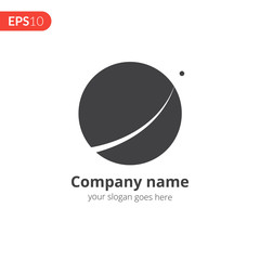 Planet logo vector design. Abstract circle logo. Monochrome sphere symbol element. Grey color icon on isolated white background.