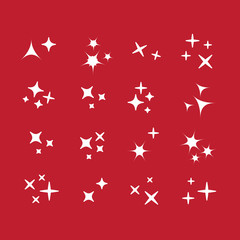 Sparkles line icons. Black sparkles symbols