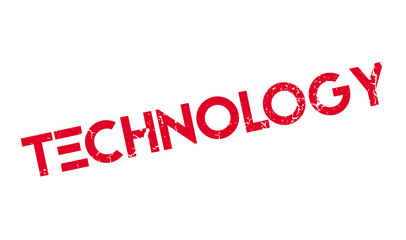 Technology rubber stamp. Grunge design with dust scratches. Effects can be easily removed for a clean, crisp look. Color is easily changed.