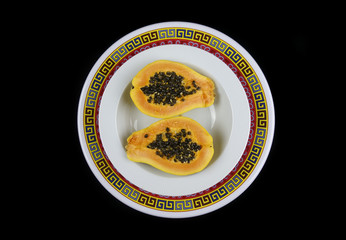 Delicious papaya fruit on a plate