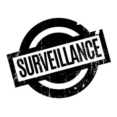 Surveillance rubber stamp. Grunge design with dust scratches. Effects can be easily removed for a clean, crisp look. Color is easily changed.