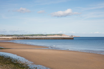 Sandy Beach and breakwater Ramsey Isle of Man