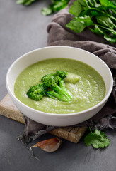 Broccoli soup in a bowl