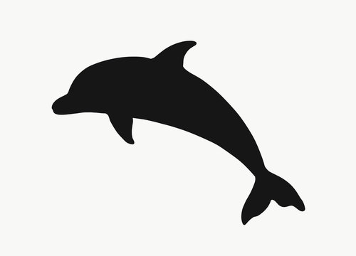 Black silhouette of a dolphin