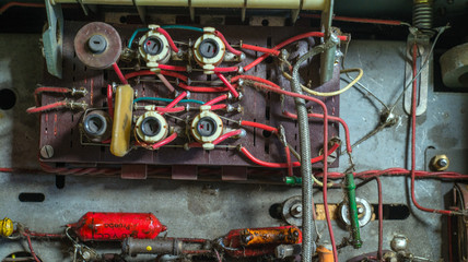 Close-up of an obsolete electric circuit
