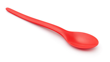 Red plastic spoon