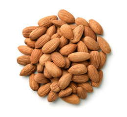 Top view of almonds heap
