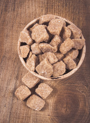 Cubes of sugar - brown sugar cane.