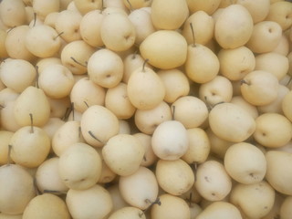 Closeup of pears for sale