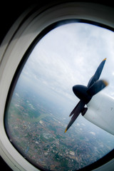 Naklejka na ściany i meble engine and propeller of the plane