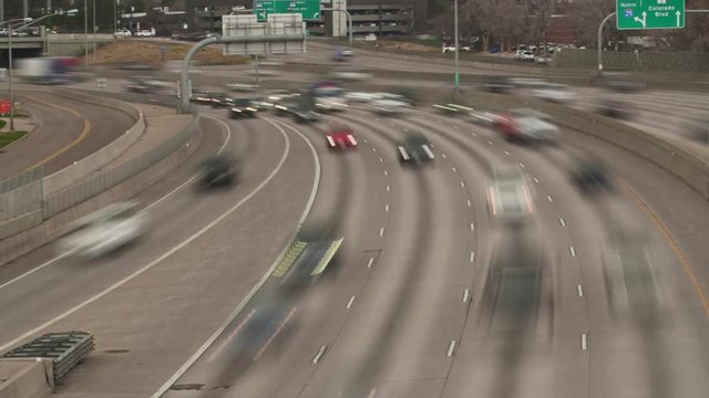 Interstate Highway Daytime Traffic Timelapse
