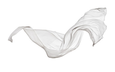 Tissu blanc élégant et lisse sur fond blanc