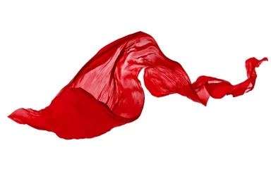 Crédence de cuisine en verre imprimé Poussière Smooth elegant red cloth on white background