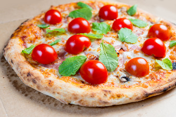 tasty pizza on a the table