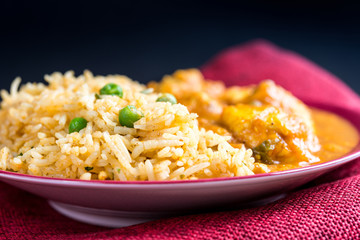 Handmade Indian curry chicken rice