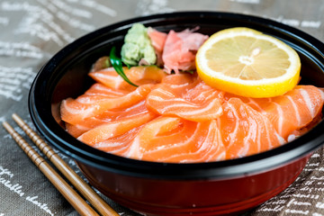 japanese food Mix Sashimi Chirashi Rice Bowl