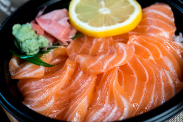 japanese food Mix Sashimi Chirashi Rice Bowl