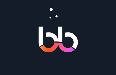 bb b b  pink purple white blue alphabet letter logo icon template