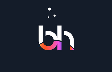 bh b h  pink purple white blue alphabet letter logo icon template