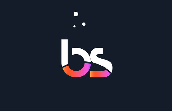 bs b s  pink purple white blue alphabet letter logo icon template