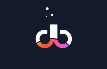 db d b  pink purple white blue alphabet letter logo icon template - obrazy, fototapety, plakaty