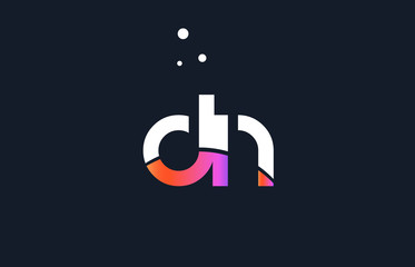 dn d n  pink purple white blue alphabet letter logo icon template